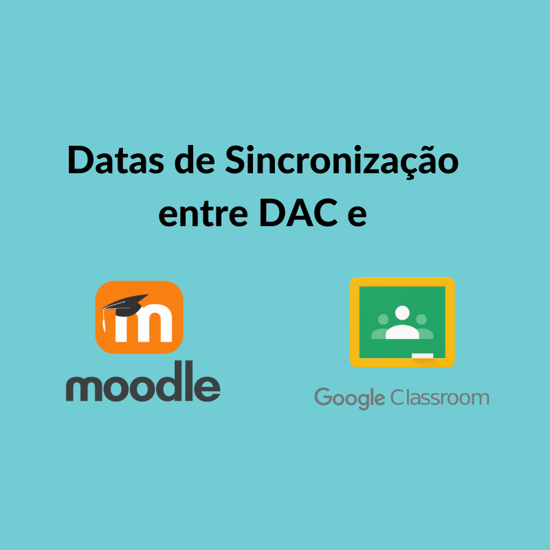Datas de Sincronização entre DAC x Moodle x Google Classroom